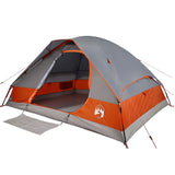 Family Tent Dome 6-Person Grey and Orange Waterproof 94783
