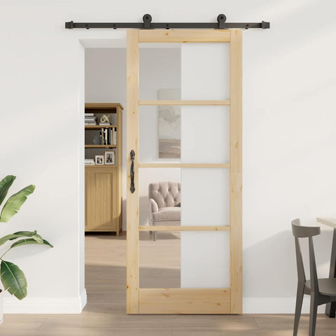 Sliding Door Manual ORKDAL Brown 86 x 211 cm Wood and metal 3332117