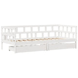 Daybed with Drawers without Mattress White 80x200 cm Solid Wood 3302086
