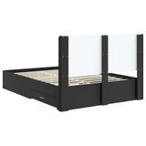 Bed Frame with Storage and Headboard Black 135 x 190 cm 3414118