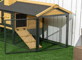 Outdoor Rabbit Hutch, with Run, Removable Tray, Asphalt Roof, 120 x 55.5 x 80cm T3398P554337