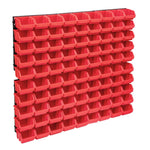 ZNTS 96 Piece Storage Bin Kit with Wall Panels Red and Black 150806