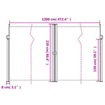 ZNTS Retractable Side Awning Taupe 220x1200 cm 4004874