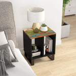 ZNTS Side Table 40x31x46 cm Solid Wood Reclaimed&Engineered Wood 350646