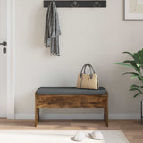 Hall Bench with Cushion Smoked Oak 83 x 38 x 40 cm 891556
