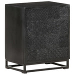 ZNTS Bedside Cabinet Black 40x30x50 cm Solid Acacia and Mango Wood 321614