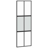 Sliding Door with Hardware Set Black 76x205 cm Tempered Glass 3375883