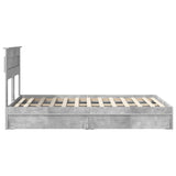 Storage Bed Concrete Grey 135 x 190 cm Engineered Wood 3409920