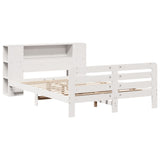 Bed Frame without Mattress White 140x200 cm Solid Wood Pine 3309879