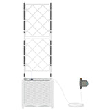 Garden Planter White 40 x 40 x 142 cm Plastic 42002917