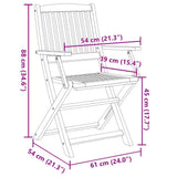 Folding Garden Chairs 2 pcs 54x61x88 cm Solid Wood Acacia 365741