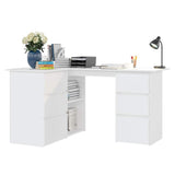 801089 Corner Desk White 145x100x76 cm Engineered Wood