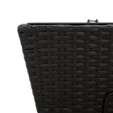 ZNTS Planters with hooks 2 pcs Black Poly Rattan 366404