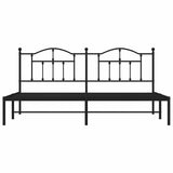 Metal Bed Frame without Mattress with Headboard Black 193x203cm 353445