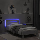 Bed Frame without Mattress with LED Lights White 90x200 cm 838715