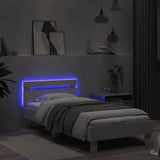 Bed Frame without Mattress with LED Lights White 90x190 cm Single 838743