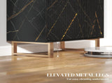 Elegant Storage Sideboard - Black/Gold-Tone T3398P343172