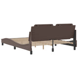 Bed Frame without Mattress "Zadar" Brown 160x200 cm Faux Leather 3208193