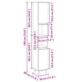 Bathroom Cabinet Sonoma Oak 30x30x190cm Engineered Wood 849668