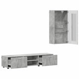 TV Cabinet Set FLORIN 3 pcs Concrete Grey Engineered Wood 3397927