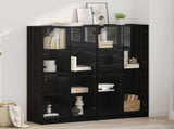 Highboard 2 pcs Black Oak 68 x 37 x 142 cm Engineered Wood 3402646