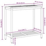 Outdoor Table with Storage Natural and Grey 80 x 35 x 75 cm 4010608