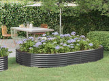 Garden Raised Bed Galvanised Steel 214x140x36 cm Anthracite 319026