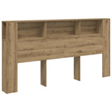 Headboard Cabinet Artisian Oak 200x18.5x102.5 cm Engineered Wood 856887