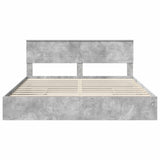 Storage Bed Concrete Grey 200 x 200 cm Engineered Wood 3408427