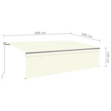 Manual Retractable Awning with Blind&LED 5x3m Cream 3069462