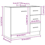 Sink Cabinet Artisian Oak 63x30x54 cm Engineered Wood 858324