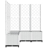 Garden Planter with Trellis White 120x120x136 cm PP 153288