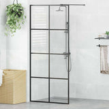 151034 Walk-in Shower Wall with Clear ESG Glass 90x195 cm Black