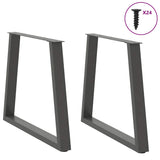 ZNTS Dining Table Legs V-Shape 2 pcs Anthracite 80x cm Steel 4012574