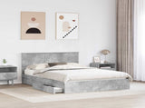 Storage Bed Concrete Grey 135 x 190 cm Engineered Wood 3410808