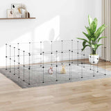 44-Panel Pet Cage with Door Black 35x35 cm Steel 3114040