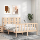 Bed Frame without Mattress Double Solid Wood Pine 3192206