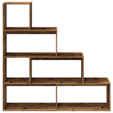Room Divider Bookcase 4-Tier Old Wood 143.5x29x143.5 cm Engineered Wood 858001
