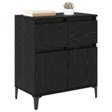 Sideboard Black Oak 60 x 35 x 70 cm Engineered Wood and Iron 881220