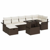 Garden Sofa Set with Cushion 8 pcs Brown Poly rattan 3359685