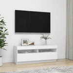 TV Cabinet with LED Lights White 100x35x40 cm 804454