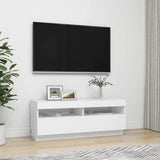 TV Cabinet with LED Lights White 100x35x40 cm 804454