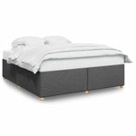 ZNTS Bed Frame without Mattress Dark Grey Super King Fabric 3284768