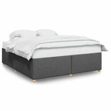ZNTS Bed Frame without Mattress Dark Grey Super King Fabric 3284768