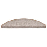 Stair Mats 30 pcs 56x17x3 cm Light Brown Half Round 3365735