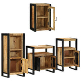Bathroom Furniture Set 4 pcs Brown Soild Mango Wood 3305686