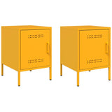 Bedside Cabinets 2 pcs Mustard Yellow 36x39x50.5 cm Steel 842917