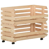 Vegetable Trolley 77x30x80 cm Solid Pinewood 327327