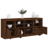 Sideboard with LED Lights Brown Oak 163x37x67 cm 3209078