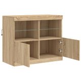 Sideboard with LED Lights Sonoma Oak 81x37x67 cm 836660